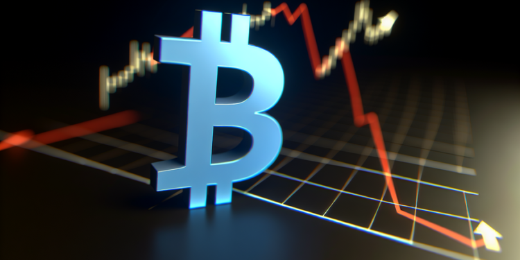 نمودار نوسانات قیمت بیت‌کوین با روند صعودی